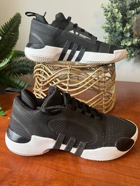 adidas D.O.N. issue 5 Black and White Athletic Basketball Shoes